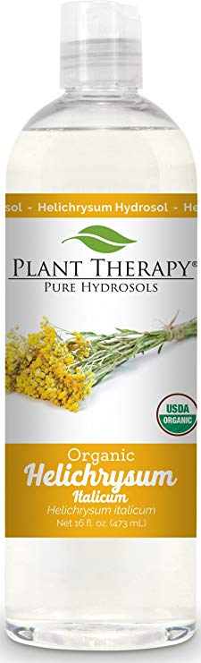 Plant Therapy Organic Helichrysum Hydrosol. (Flower Water, Floral Water, Hydrolats, Distillates) Bi-Product of Essential Oils. 16 Ounce.