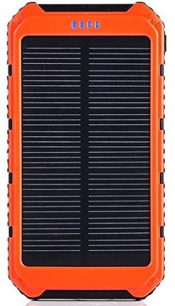 Pyrus 10000mAh Dual USB Solar Battery Panel Portable Power Bank for Smartphones Orange
