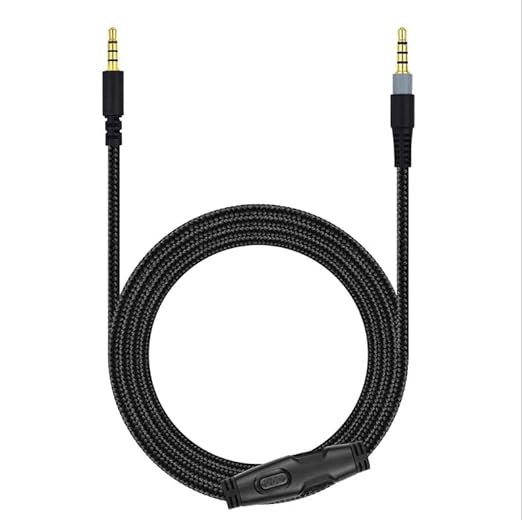 3.5mm Headphone Cable, 3.5mm Male to Male Volume Adjustment Hyperx Replacement Cable Hyperx Cloud Cable Audio Cable with Volume Control for HyperX Cloud Supporting The Turning Off of The Microphone