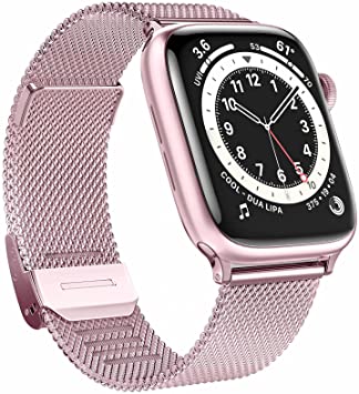 GBPOOT Bands Compatible with Apple Watch Bands 38mm 40mm 42mm 44mm,Magnetic Stainless Steel Milanese Bands for iwatch Series 6/5/4/3/2/1/SE Men Women