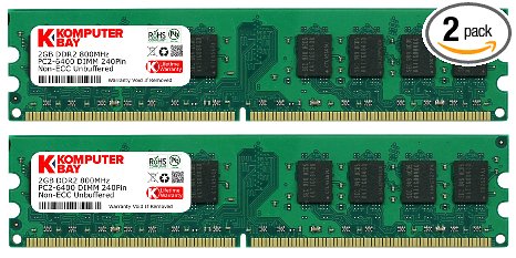 Komputerbay 4GB 2x 2GB DDR2 PC2 6400 800Mhz 240 Pin DIMM 4 GB KIT