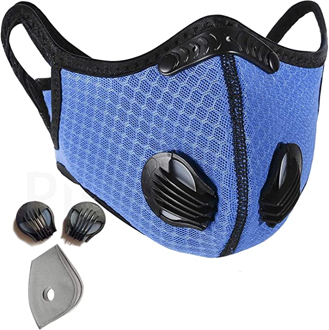 PIPITREE Dust Masks Sport Outdoor Face Masks with Exhalation Valves Adjustable Masks Activated Carbon Filter Masks Men Cycling Motorcycle