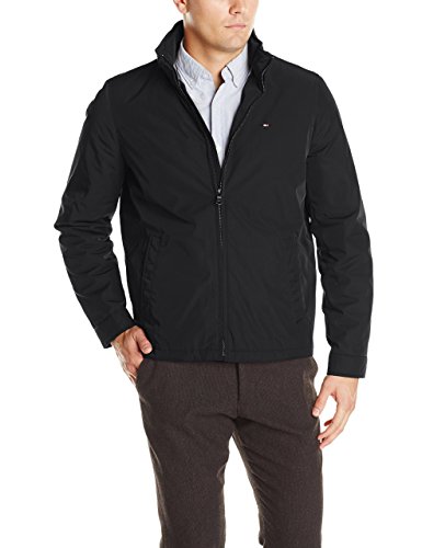 Tommy Hilfiger Men's Poly-Twill Stand-Collar Zip-Front Jacket