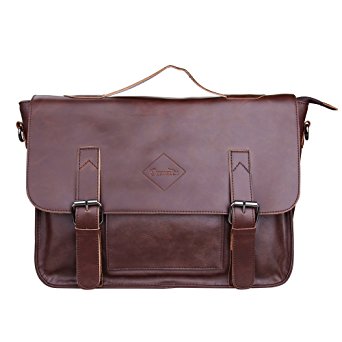 Men Vintage PU Leather Briefcase Laptop Shoulder Messenger Bag Zebella