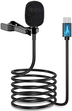 USB Type C Lavalier Lapel Microphone,[DAC Chip] IUKUS Professional Omnidirectional USB-C Lavalier Microphone with Easy Clip On System Compatible with IP@d Pro 2018 2019 Go0gle Pixel 2 3 XL M0to Z