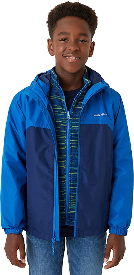 Eddie Bauer Boys' Ski Jacket – Lone Peak Waterproof 3 in 1 Insulated Coat with Removable Fleece Lining (5-20)