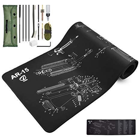Twod AR-15 Gun Cleaning Mat Large & Cleaning Kit/Cleaning Supplies with Accessories and Tools Pouch Rifle|AR15|AR 15|M16