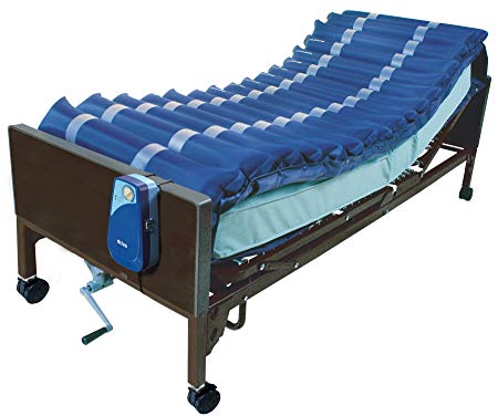 Drive Medical 5" Med Aire Low Air Loss Mattress Overlay System with APP, Blue, 5"