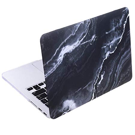 Cosmos Rubberized Plastic Hard Shell Cover Case MacBook (MacBook Pro 13" Retina (A1502 / A1425), Black Marble Pattern)