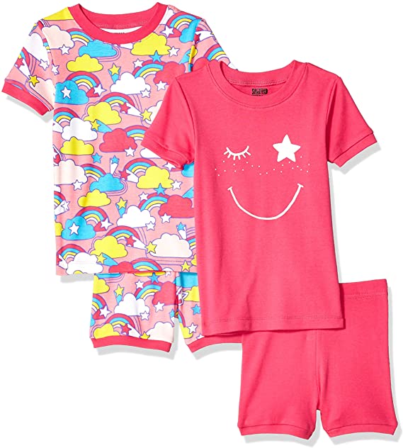 Amazon Brand - Spotted Zebra Girls Snug-Fit Cotton Pajamas Sleepwear Sets