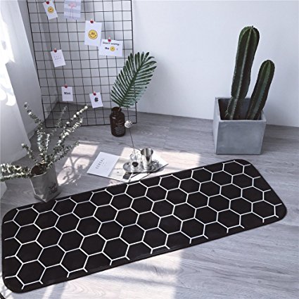 INCX No-Slip Runner Rug Kitchen rugs and mats for Floor for Kids Room (19.7 x 66.9 Inch, Honeycomb)