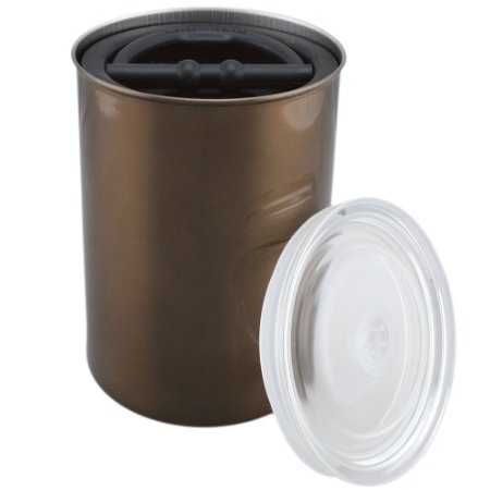 Coffee Storage Canister - Airtight Container Preserves Food Freshness - AirScape Steel - 64 fl. oz - Mocha
