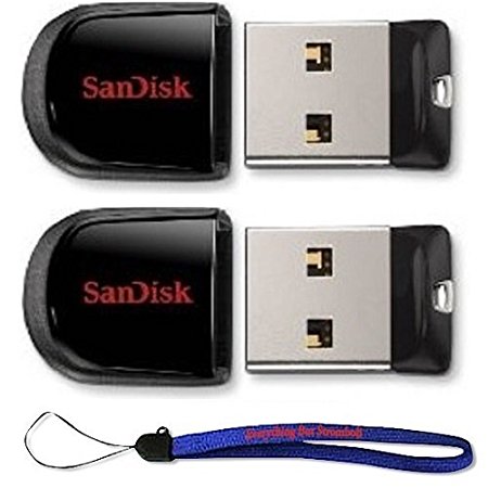 SanDisk Cruzer Fit 64 GB x2 = 128GB USB Flash Drive SDCZ33-064G-B35-2PK w/ Everything But Stromboli (TM) Lanyard