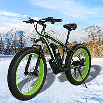 Electric Bike, 26’’ 500W Electric Mountain Bike, Fat Tire Ebike with LED Display, 20MPH Adults Ebike with Removable 10Ah Battery,Professional 21 Speed Gears for Men