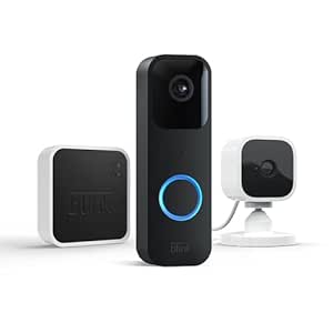 Blink Video Doorbell   Sync Module 2   Blink Mini (White) | Two-way audio, HD video, long-lasting battery life, motion detection, chime app alerts, Works with Alexa (Black)