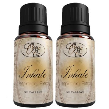 Inhale 2 Pack Respiratory Blend By Ovvio Oils For Promotes Seasonal Allergy Sinus and Congestion Relief for Natural Breathing the Holistic Way - 100 Pure Aromatherapy Grade Essential Oils - Origin France Spain - Comparable to Doterra Breathe Young Living Healing Solutions Sun Organic Edens Garden Except Imported Directly From Europe and 100 Authentic - 15ml - Buy 2 and SAVE 20