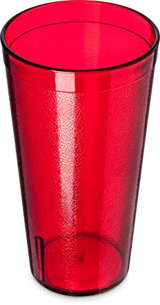 Carlisle 5220-8110 Stackable Shatter-Resistant Plastic Tumbler, 20 oz., Ruby (Pack of 6)