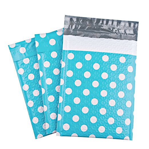Fu Global #0 6x10 Inches Poly Bubble Mailers Dot Padded Envelopes Blue Pack of 25