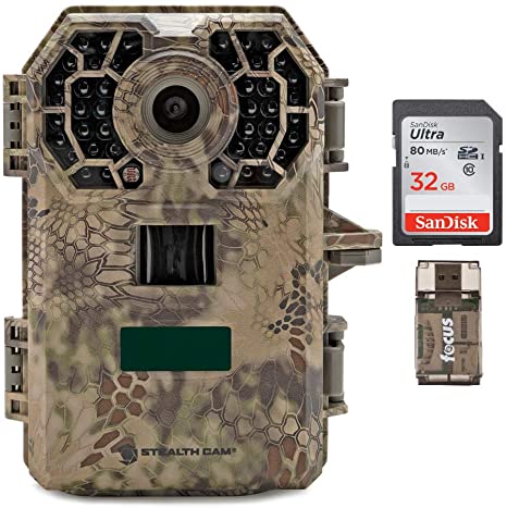 Stealth Cam 2020 G42NG 24MP Trail Camera and Memory Card Bundle. No-Glow Flash, 100-Ft. IR Range, Kryptek Camo (3 Items)