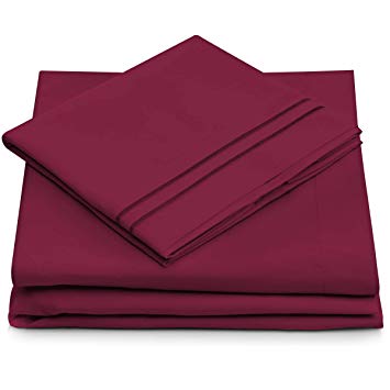 Split King Bed Sheets - Fuchsia Luxury Sheet Set - Deep Pocket - Super Soft Hotel Bedding - Cool & Wrinkle Free - 2 Fitted, 1 Flat, 2 Pillow Cases - Magenta SplitKing Sheets - 5 Piece