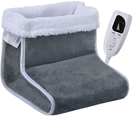 Volenx Foot Warmer, Electric Heating Pad for Feet, with Removable Sherpa-Lining, Adjustable 6 Temperature Settings and 4 Timer Settings