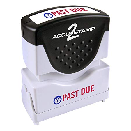 ACCU-STAMP2 Message Stamp with Shutter, 2-Color, PAST DUE, 1-5/8" x 1/2" Impression, Pre-Ink, Red and Blue Ink (035543)