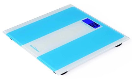 Canwelum Smart Accurate Digital Bathroom Scale, Digital Body Weight Scale with Blue Backlight LCD Display and Strong Tempered Glass Platform (Blue)