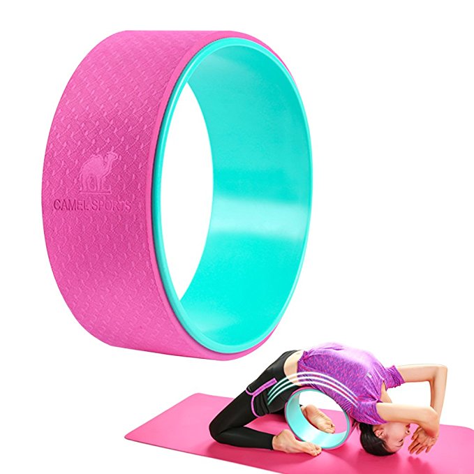 Camel Support Up To 600Ibs 13 Inch Yoga Wheel For Back Pain, Yoga Pose,Stretching&Backbend