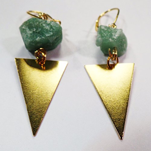 Aventurine Earrings Raw Earrings Healing Jewelry Triangle Earrings Natural Earrings Gemstone Earrings Crystal Dangle green earrings