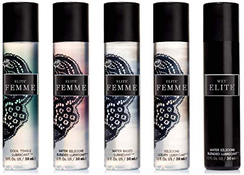 Wet Lube 1oz Sampler Assortment Bundle (Elite and Elite Femme 5 Pack)