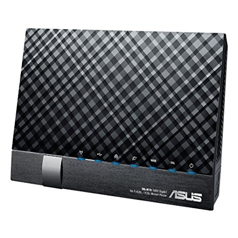 ASUS DSL-N17U N300 Wireless VDSL/ADSL 2  Gigabit Modem Router, Dual USB Ports for Media Server, 3G/4G Support, Annex A/B/I/J/L/M