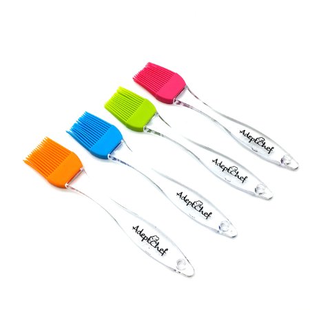 Silicone Basting & Pastry Brushes by AdeptChef, Great for BBQ Meat, Cakes & Pastries - Heatproof, Flexible & Dishwasher Safe, EASY Clean, Food Grade, BPA Free, FDA Approved, BUY YOUR SET OF 4 TODAY!