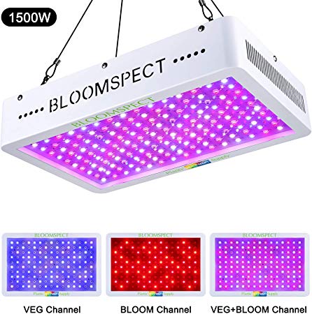 BLOOMSPECT Double Chips Series 1500W LED Grow Light, Full Spectrum for Indoor Hydroponics Greenhouse Plants Veg and Flower (150pcs 10W LEDs)