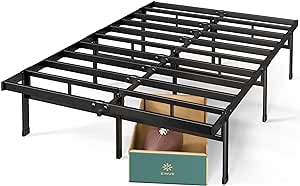 Zinus Justin 14 Inch Easy to Assemble Mattress Foundation, Steel Support, No Box Spring Needed, Queen