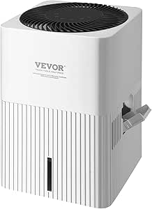 VEVOR Evaporative Humidifiers Mist-Free 3L, 300 ml/h Cool Moisture Humidifier and Air Purifier for Whole House up to 473.6 sqft, 4-Speeds & 1-12h Timer Settings, Premium Filter for Bedroom, Home