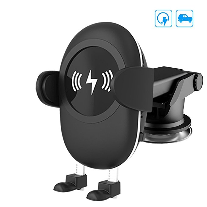 Spedal Wireless Car Charger with Suction Mount Holder and Air Vent Mount for Samsung Galaxy S8, S7/S7 Edge, Note 8 & Standard Charge for iPhone X, 8/8 Plus & Qi Enabled Devices