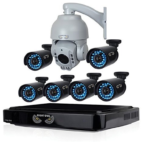Night Owl Security B-A720-81-6-1PTZ 8 Channel Analog HD DVR with 720p HD Outdoor Pan and Tilt Camera Black