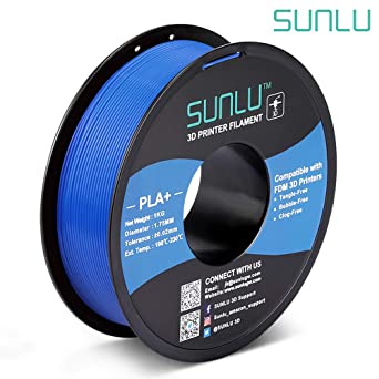 SUNLU PLA Plus 3D Filament 1.75mm for 3D Printer & 3D Pens, 1KG (2.2LBS) PLA  Filament Tolerance Accuracy  /- 0.02 mm, Greyblue