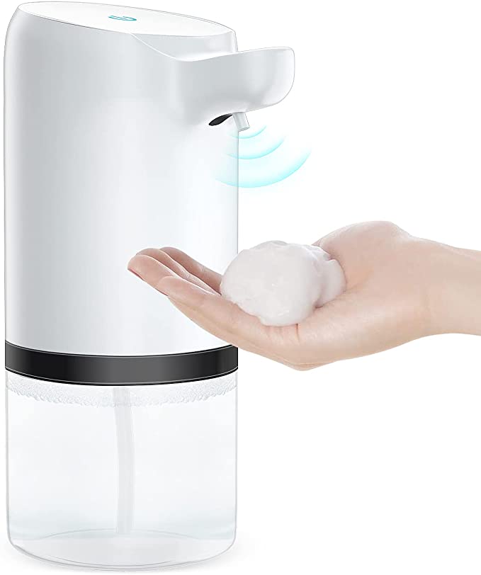 LDesign Touchless Soap Dispenser, Soap Dispenser Automatic,14oz/400ml USB Rechargeable Foaming Soap Dispenser for Kitchen, Bathroom, White