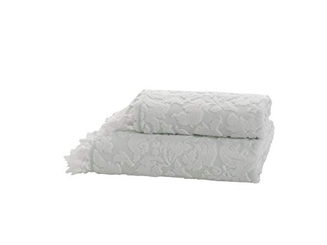 Jua Flaming Hand-Tied Fringe Towel 100% Cotton Bath Towel Lightweight 100% Cotton Turkish Towel High Absorbent (Mint, 31" x 62" / 80 x 160 cm)