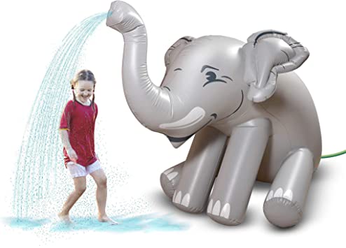GoFloats Giant Inflatable Elephant Party Sprinkler | 5 Feet Tall Yard Sprinkler for Kids Summer Fun