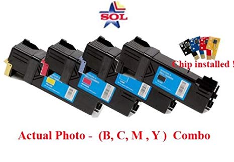 (2,500 Pages) High Yield (B, C, M, Y) Compatible Dell 2130cn, 2135cn Color Laser Toner Cartridges Combo