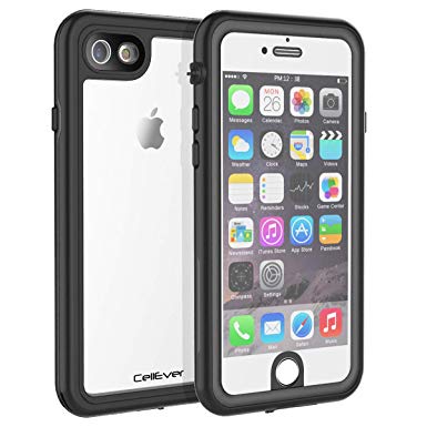 CellEver iPhone 6 / 6s Case Waterproof Shockproof IP68 Certified SandProof Snowproof Full Body Protective Clear Transparent Cover Fits Apple iPhone 6 and iPhone 6s (4.7") - KZ Black