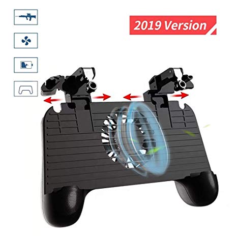 BAVST Mobile Game Controller【2019 Version】 with Cooling Fan Multifunctional L1R1 Mobile Trigger for iPhone/Android