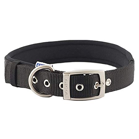 Ancol Padded Nylon Eyelet Collar Black 46-56cm L