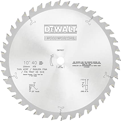 DEWALT DW7657 40T General Purpose Blade, 10-Inch