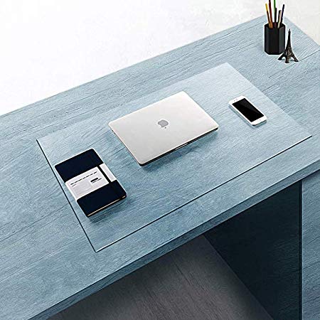 Clear Multifunctional Desk Pad,Table Mat 39.4x17" BUBM PVC Rectangular, PVC Table Cover Desk Pad Mat for Office & Computer Desk, Square with Rounded Corners, 1.5MM Thick