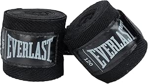 Everlast 120” Handwraps – Breathable Polyester-Cotton, Hook & Loop Closure, Wrist & Knuckle Protection, Wear Under Boxing or Training Gloves – Great for Combat Sports