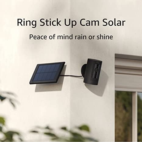 Ring Stick Up Cam Solar HD security camera with two-way talk, Works with Alexa - Black