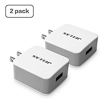 Jellas 2 Pack Quick Charge 2.0 Charger 18 W USB Wall Fast Charger for Samsung Galaxy S6 / S6 Edge, Note 4 / Edge, HTC One M8, Sony Xperia Z3, Z2 Tablet, Motorola Droid, Nexus 6 and More.